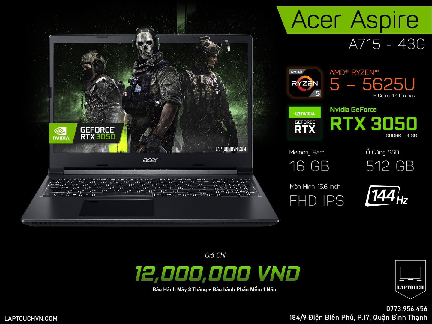 Acer Aspire A715 - 43G [ RTX 3050 ]