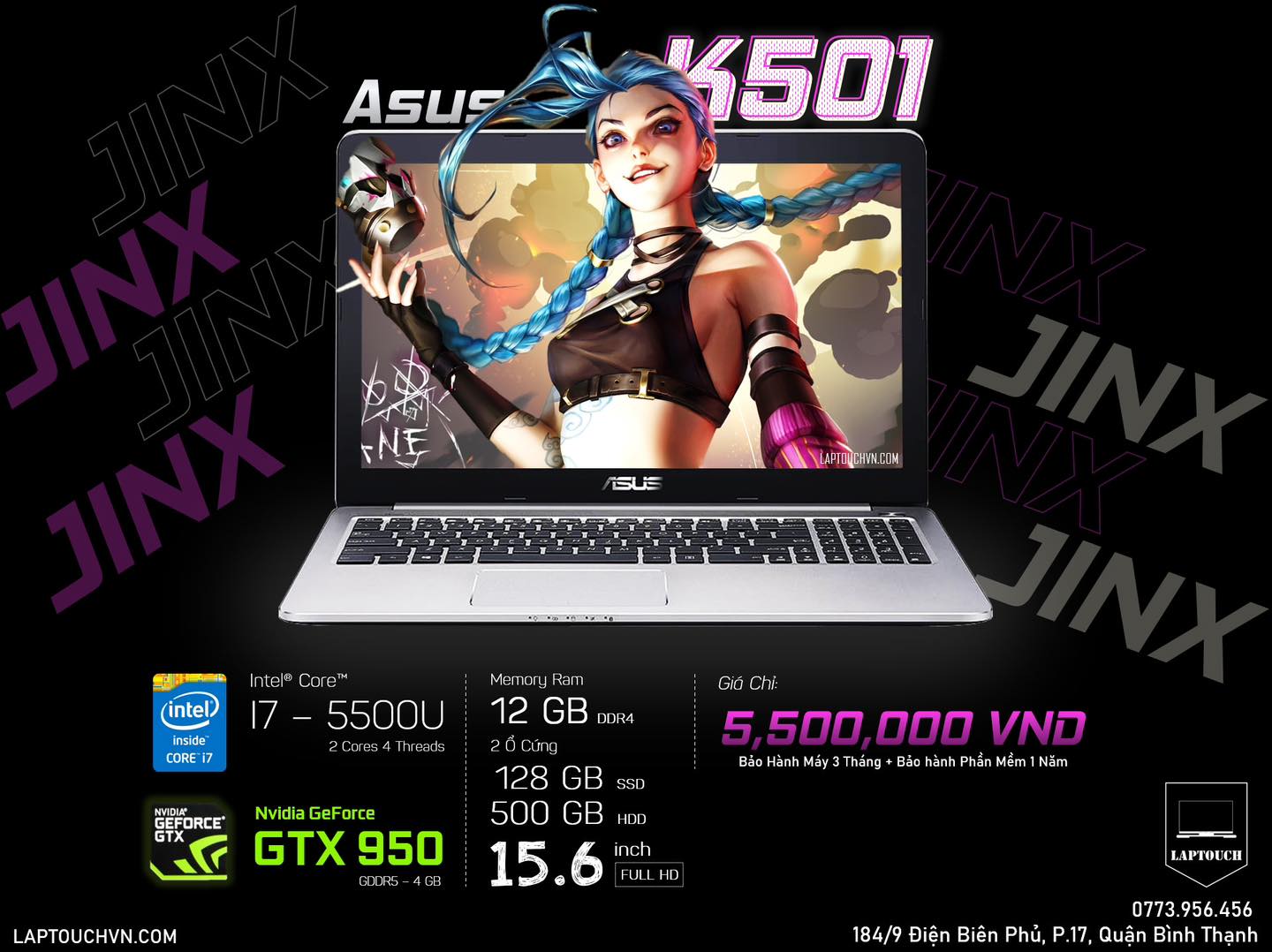 Asus K501 [ GTX 950 - 4 GB ]