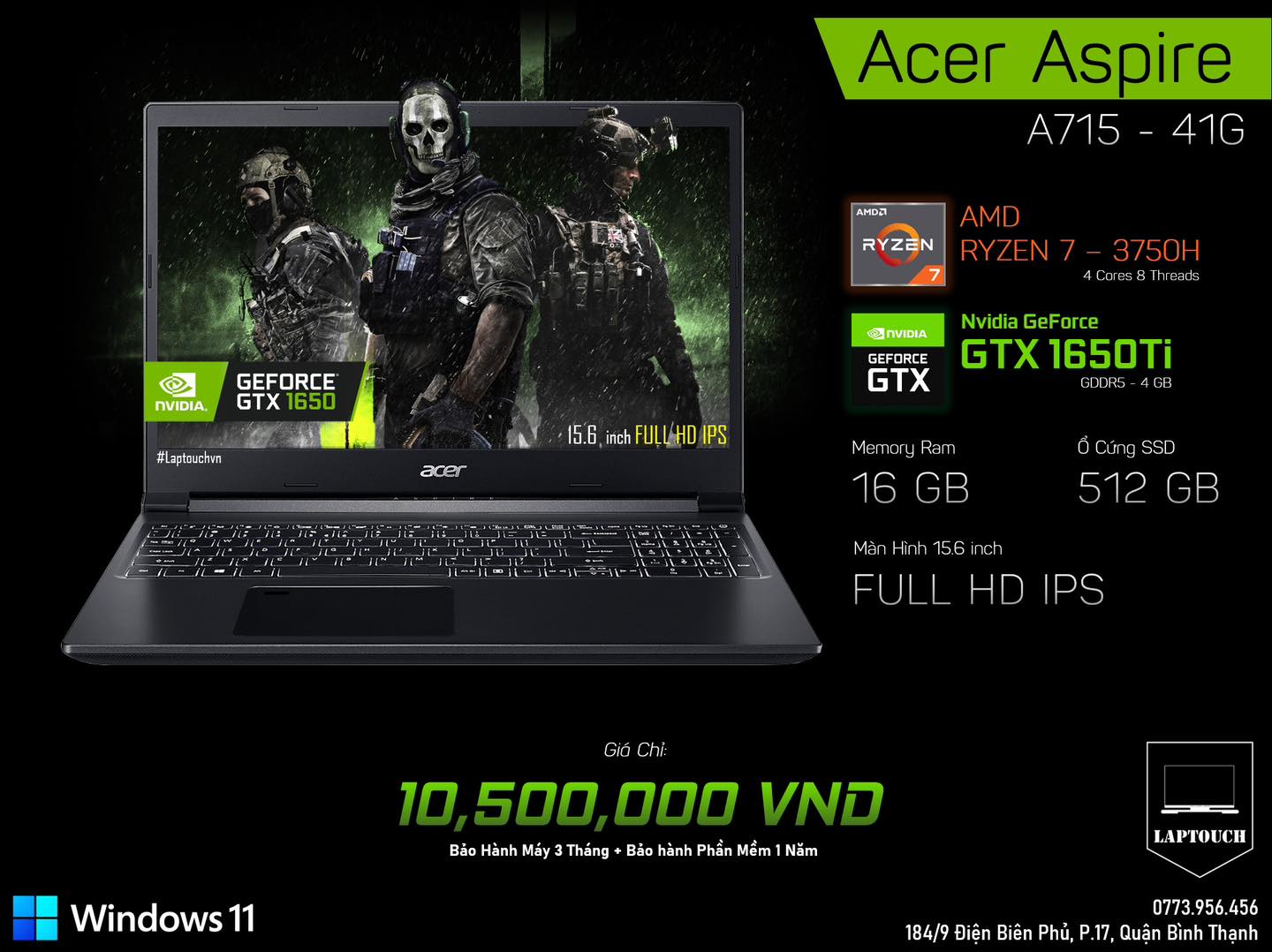 Acer Aspire 7 [ GTX 1650Ti ]