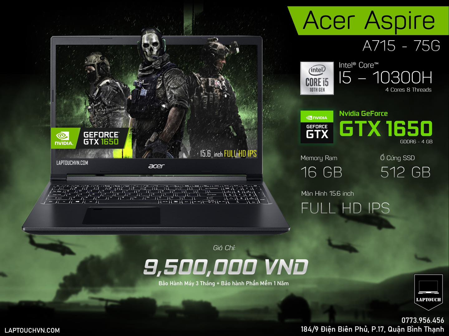 Acer Aspire A715 - 75G [ GTX 1650 ]