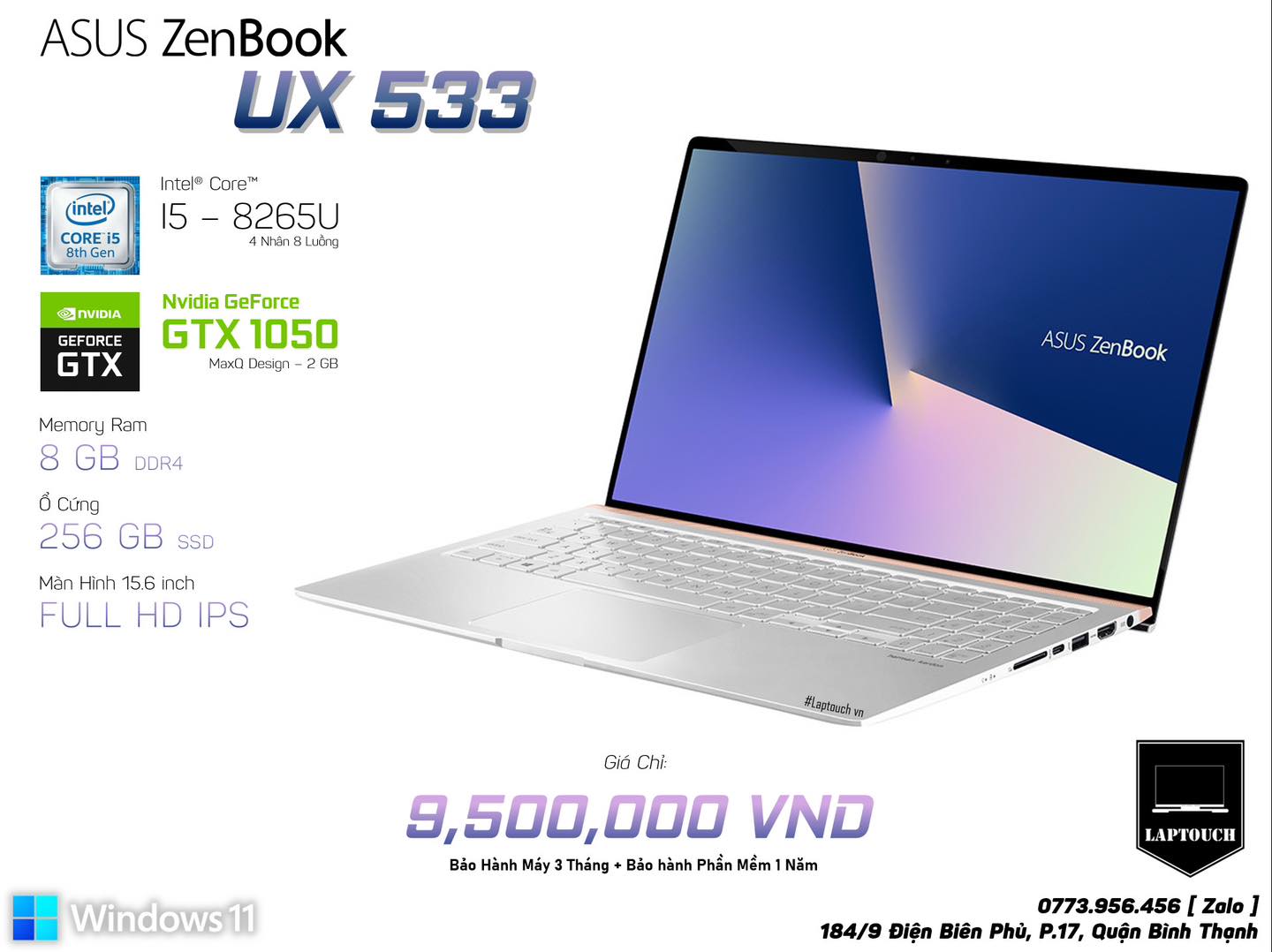 Asus Zenbook UX533 [ GTX 1050 ]