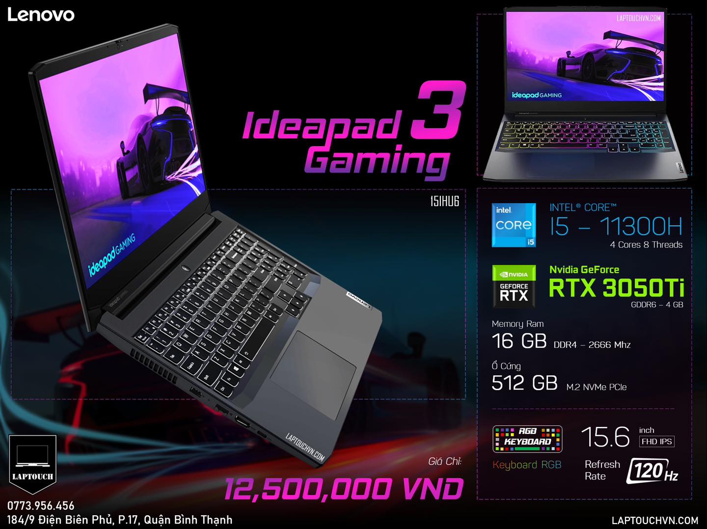 Lenovo Idepad Gaming 3 [ RTX 3050Ti - 4 GB ]