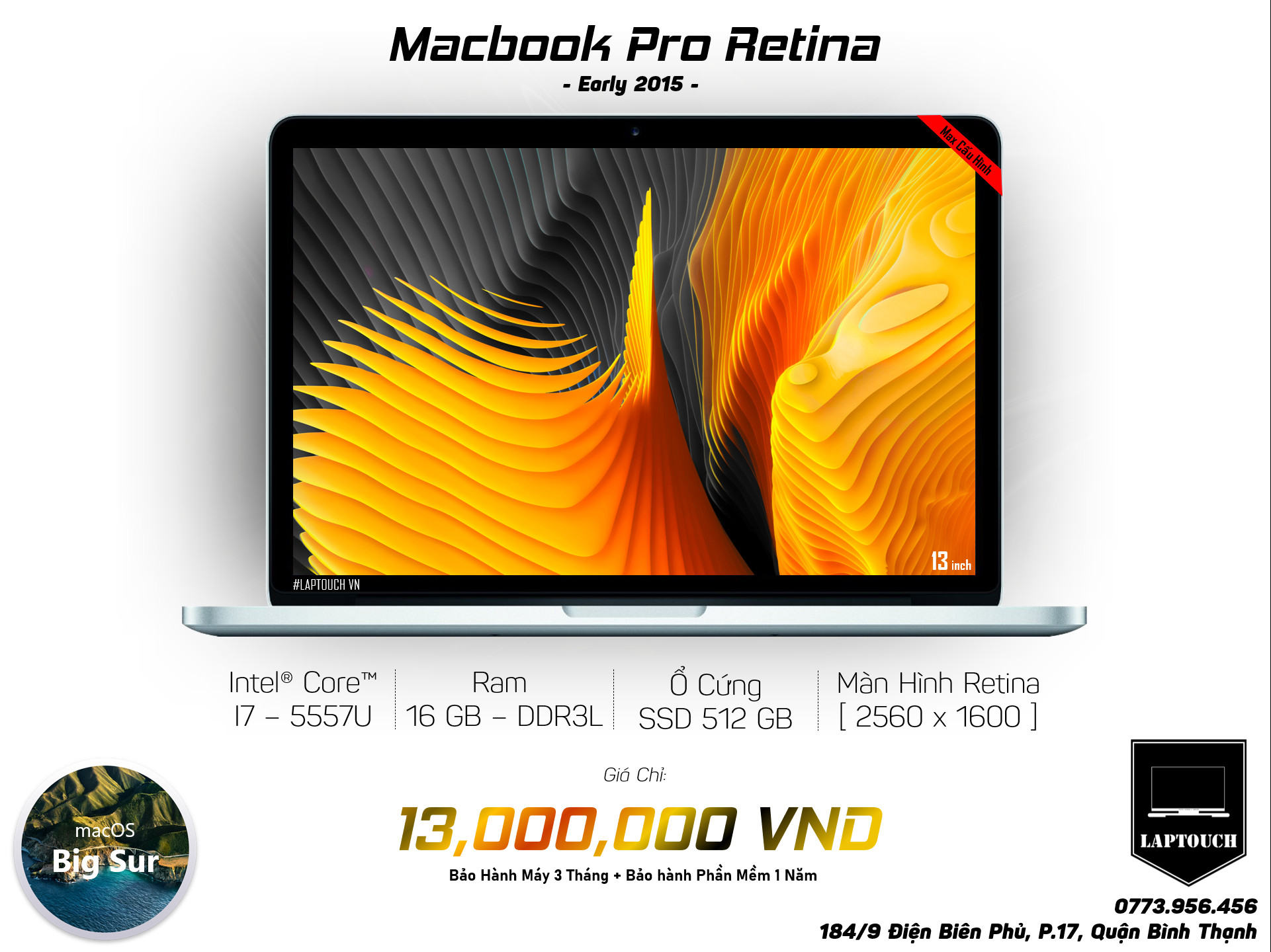 Macbook Pro Retina 13 - Early 2015 [ Full Option ]
