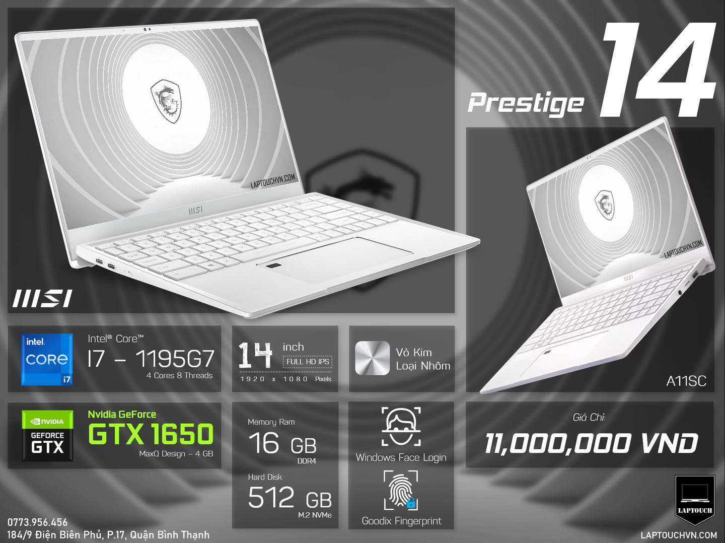 MSI Prestige 14 [ GTX 1650 - 4 GB ]